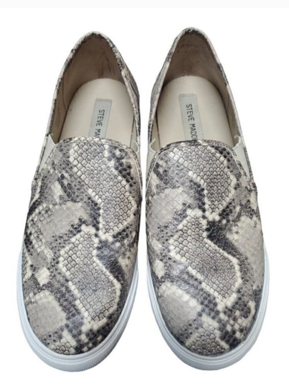 Steve Madden SZ 10 Gills Slip On Sneaker Snakeskin Print Casual Comfy Sporty